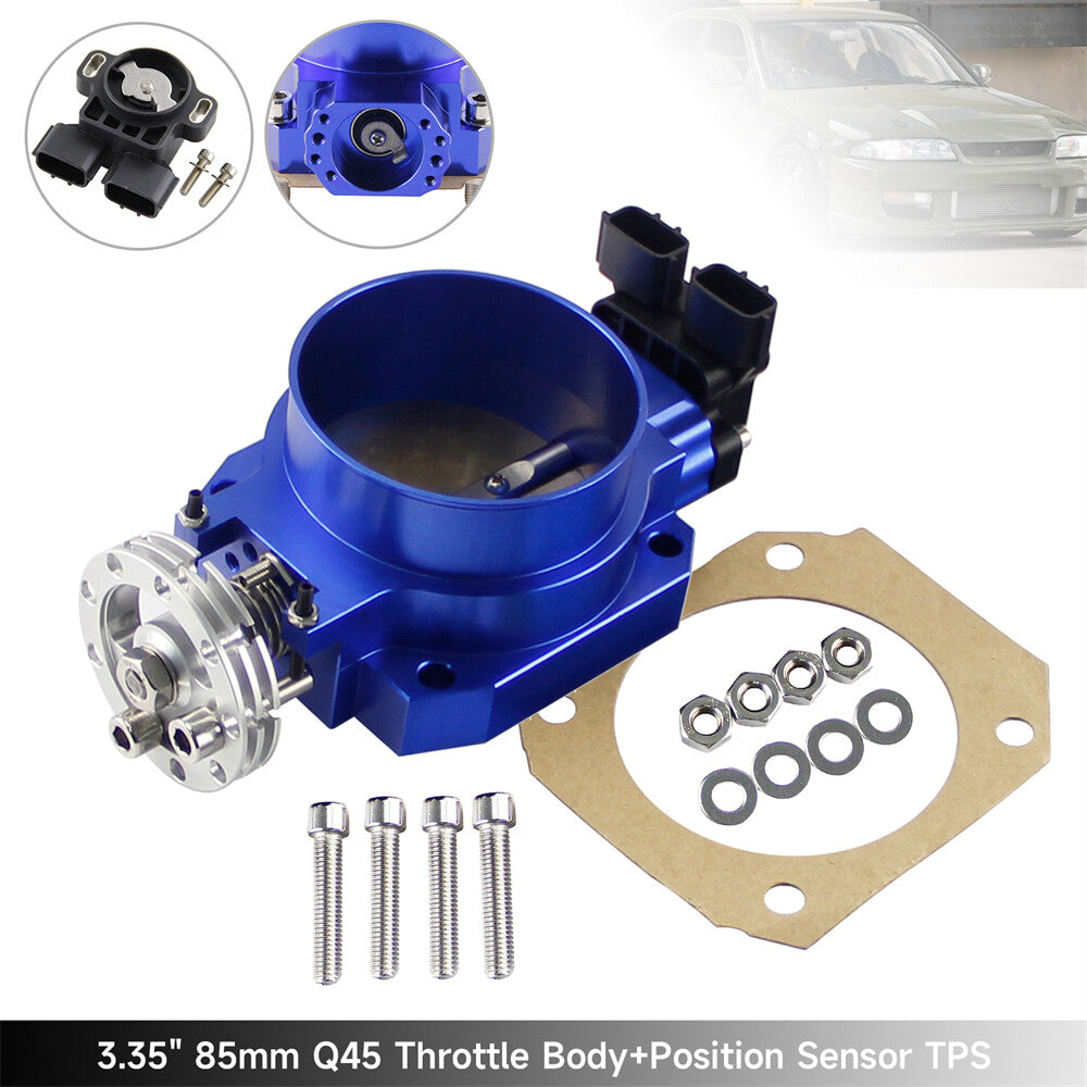 3.35 85mm Q45 Throttle Body +TPS for Nissan Skyline R33 R34 RB20DET RB25DET
