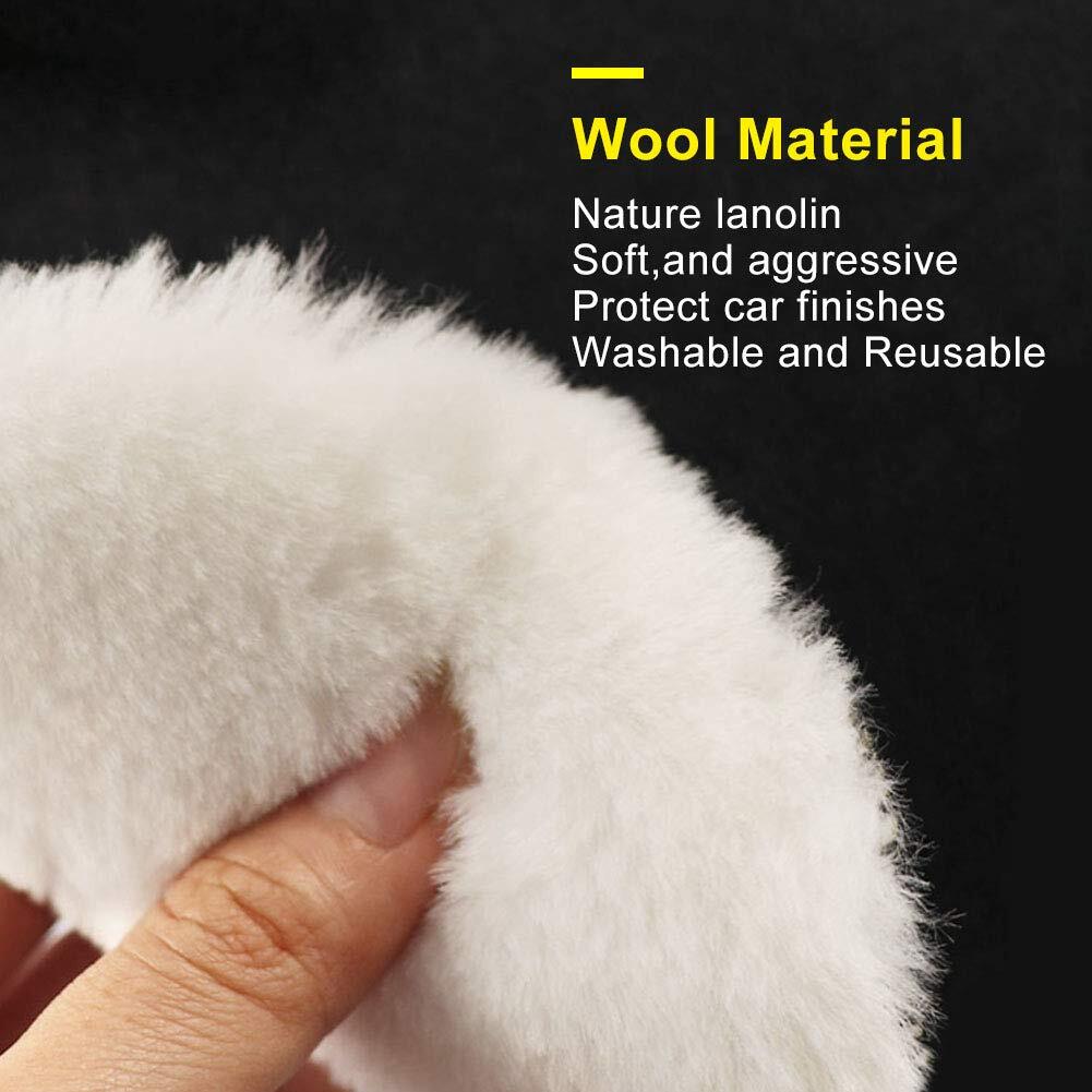 4-Pack 3-inch Wool Polishing Pads, Wool Cushioning Pads, Hook and Loop Support Pads