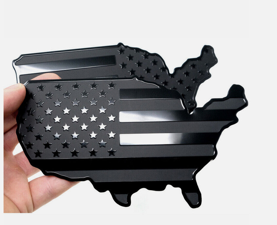 Black American flag map sticker for Chevrolet side fenders and trunk