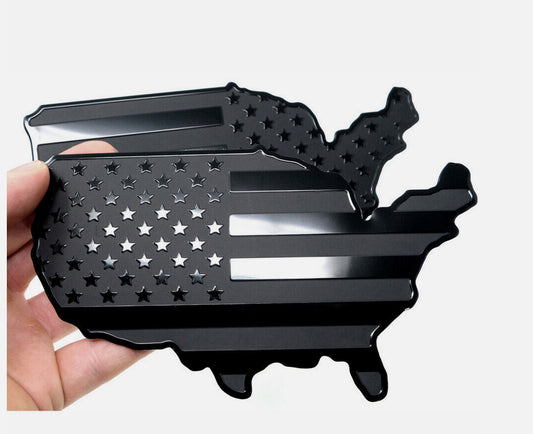 Black American flag map sticker for Chevrolet side fenders and trunk