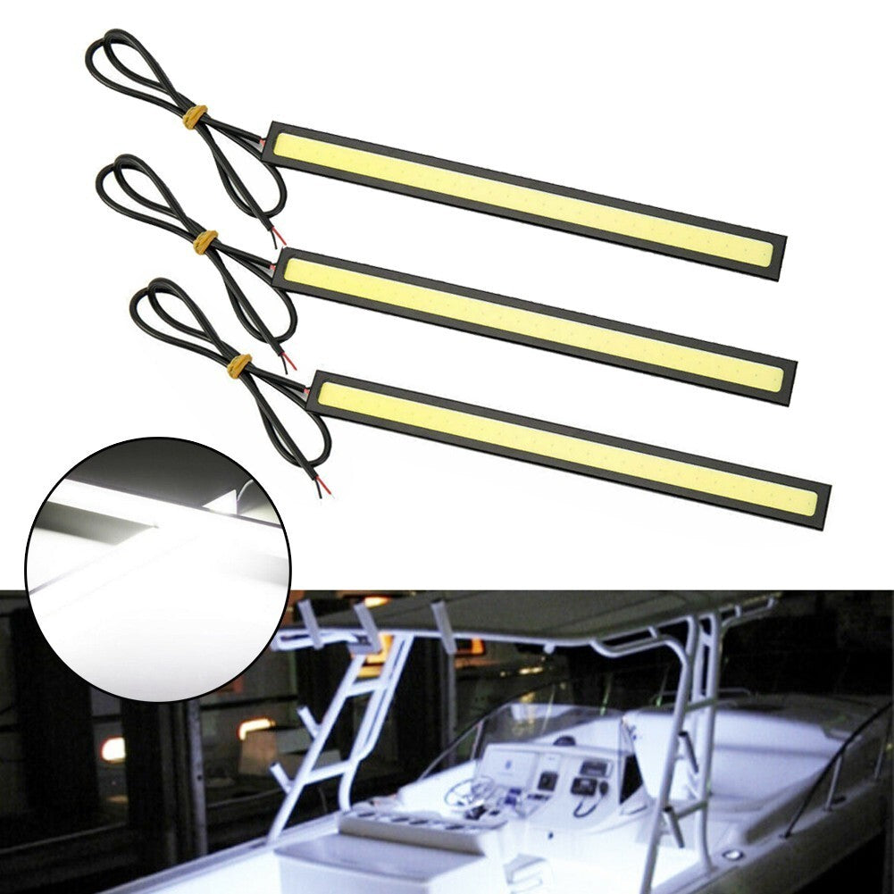 3x Marine Grade Large Super Bright 12 volt Cool White LED Courtesy Lights