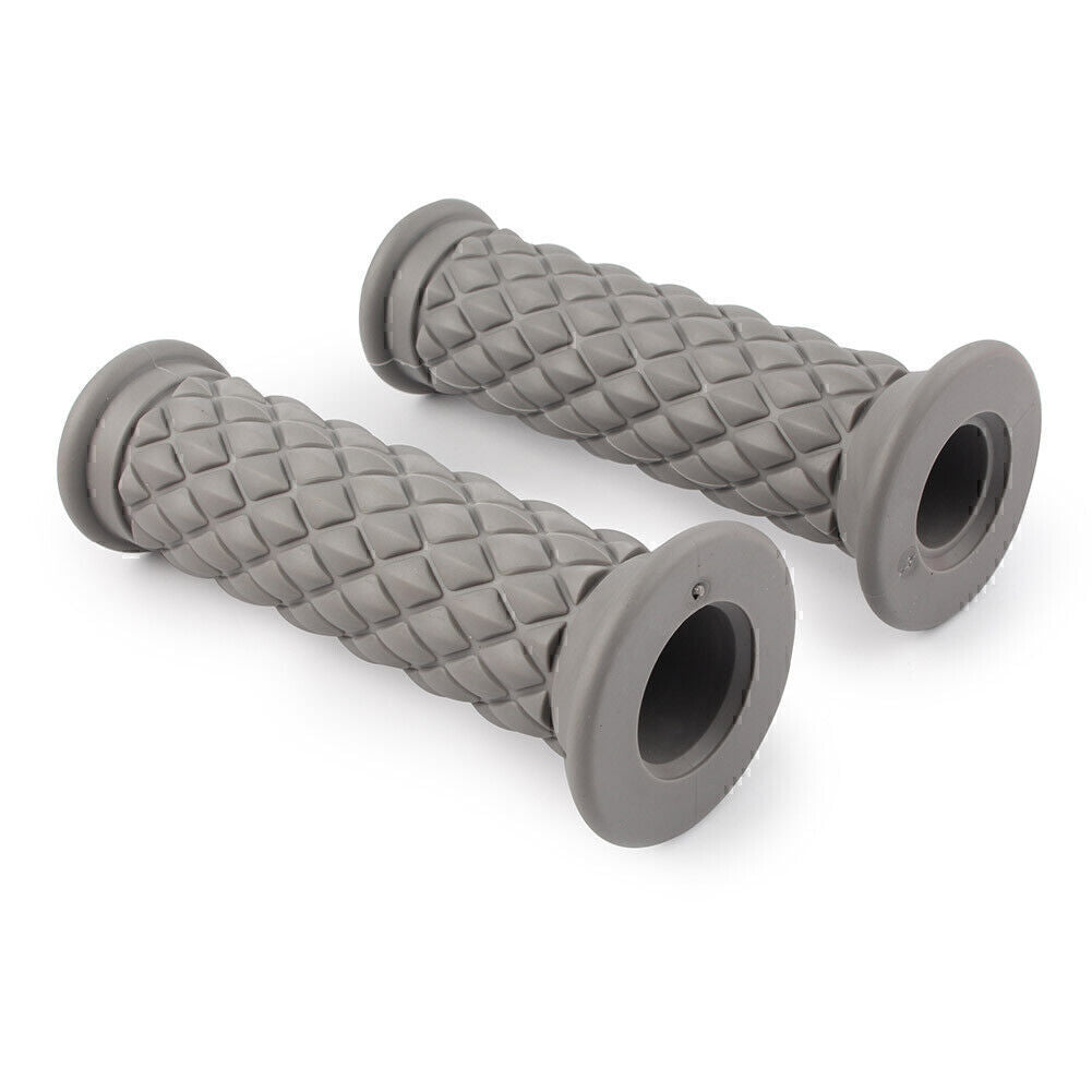 2X Universal 7/8 Handlebar Rubber Hand Grips for Honda for Kawasaki for Yamaha Gray