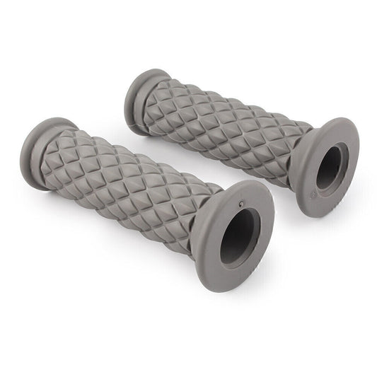 2X Universal 7/8 Handlebar Rubber Hand Grips for Honda for Kawasaki for Yamaha Gray