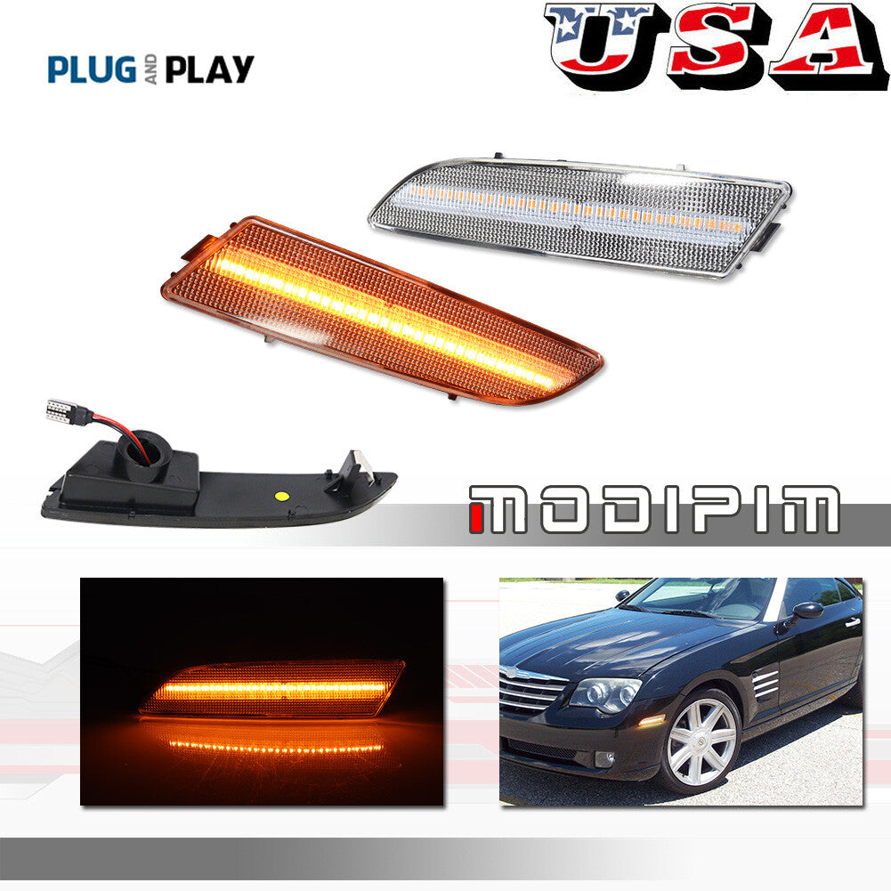Full LED crystal transparent front marker light suitable for Chrysler Crossfire from 2004 to 2008- v