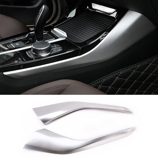 for BMW X3 G01 2018-2021 Matte Silver Car Gear Shift Both Side Panel Strip Trim
