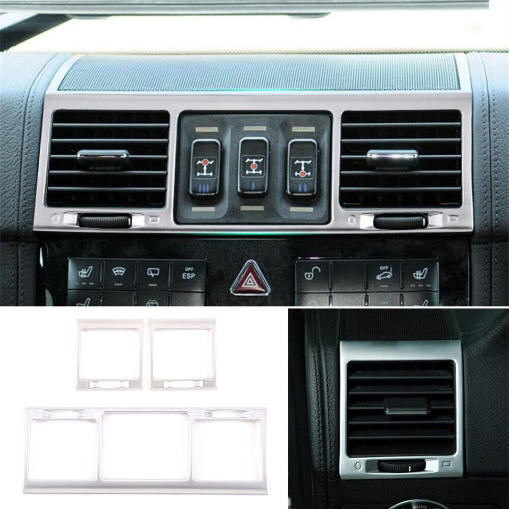3¡ÁSilver ABS Center Side Air Vent Outlet Trim for Benz G Class W463 G500 2004-11