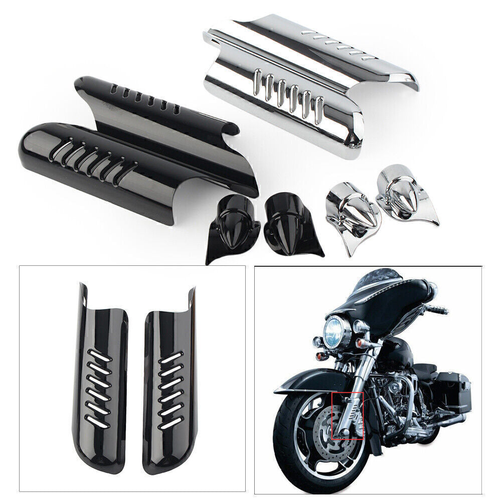 for Harley Touring FLHT 00-13 Black Front Fork Lower Leg Deflectors Shield Cover Q