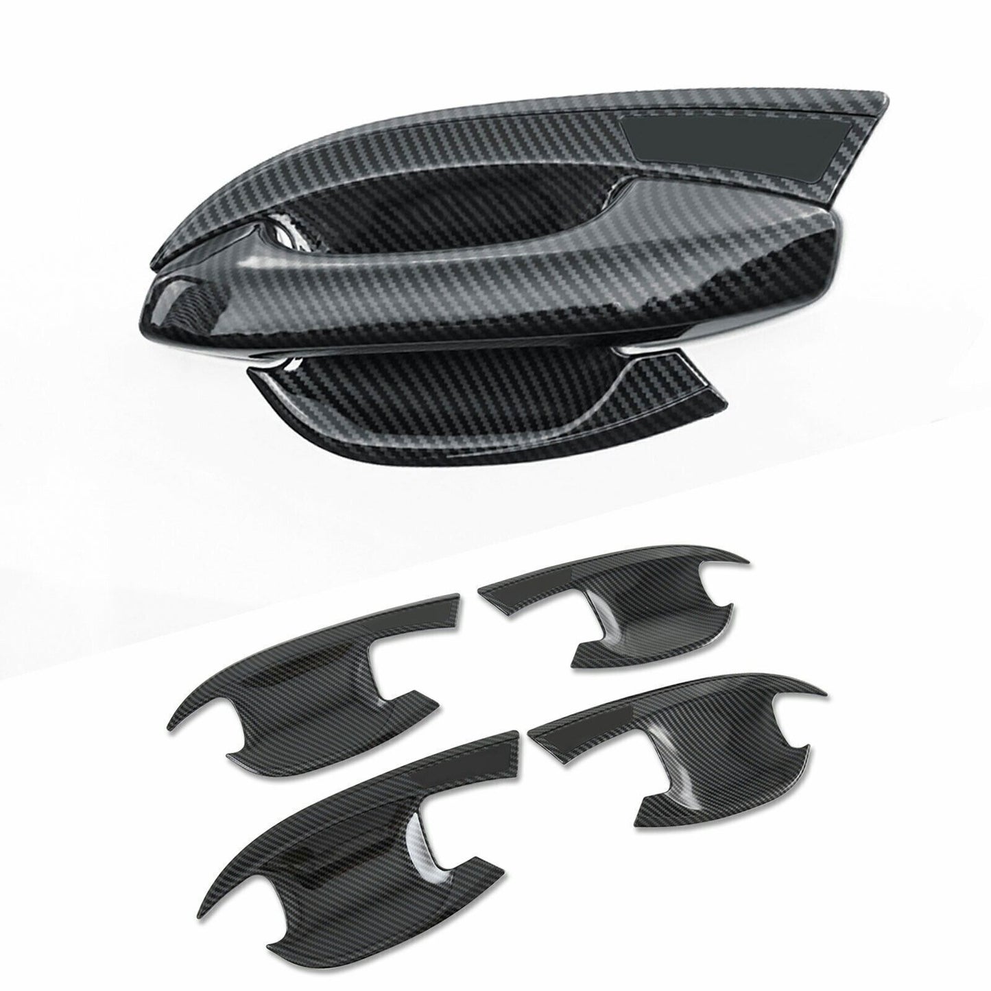 4P Carbon Fiber Side Door Handle Bowl Cover Protector Trim for Kia K5 2021-2024