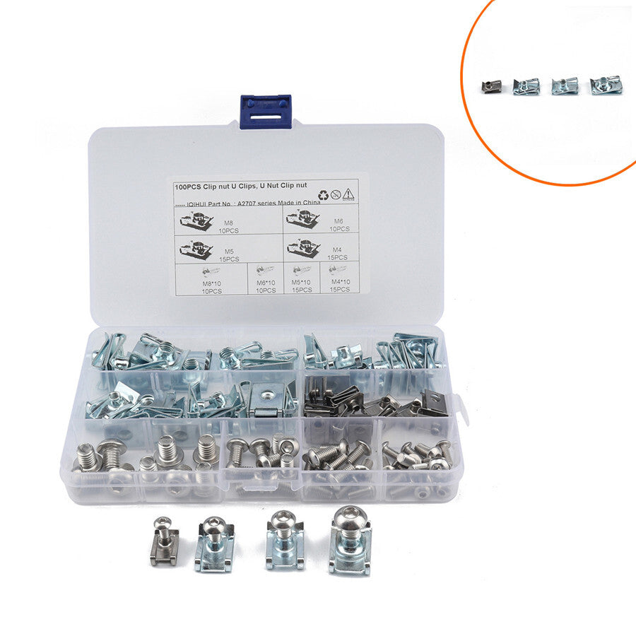 100x Bodywork Panel Reed U Clips Motorcycle / U Nut Speed Fasteners M4 M5 M6 M8 Q