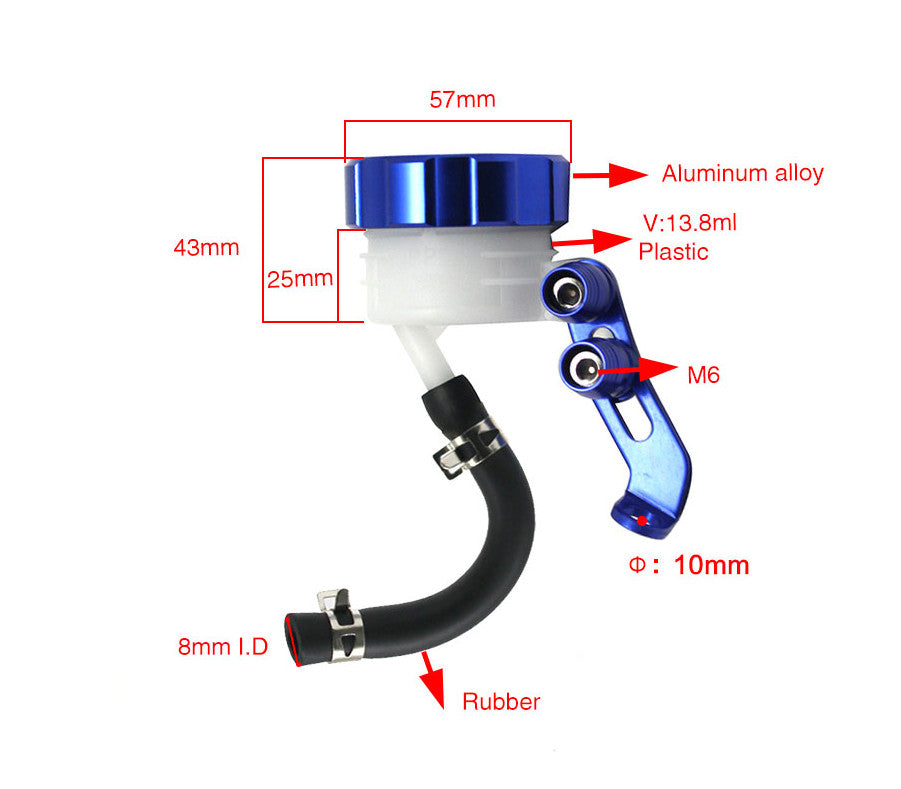 1-pack blue brake fluid reservoir full reservoir bottle with bracket suitable for Suzki Q