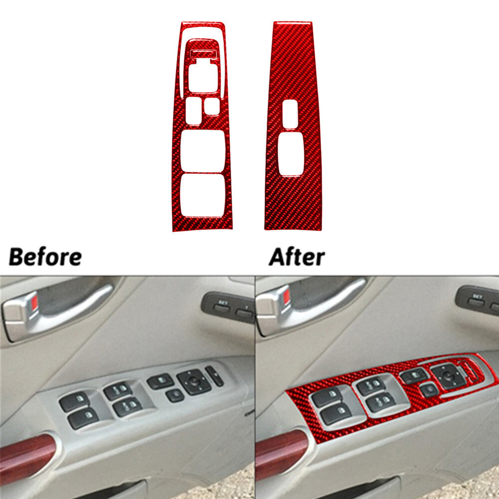 3Pcs Red Carbon Fiber Interior Trunk Release Cover Trim For X1 F48 2016-2018 v
