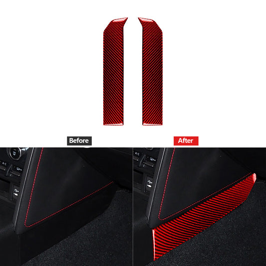 2Pcs Red Carbon Fiber Gear Shift Side Panel Trim Cover for Subaru BRZ for Toyota 86