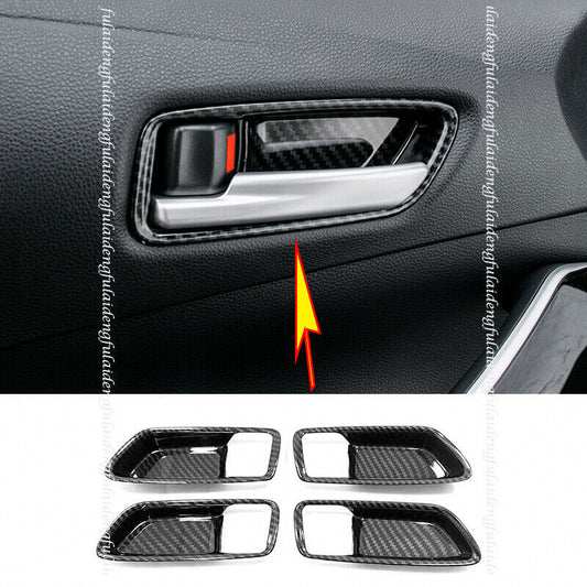 for Hyundai for Elantra 2017-2020 Carbon Style Inner Door Handle Molding Cover Trims v