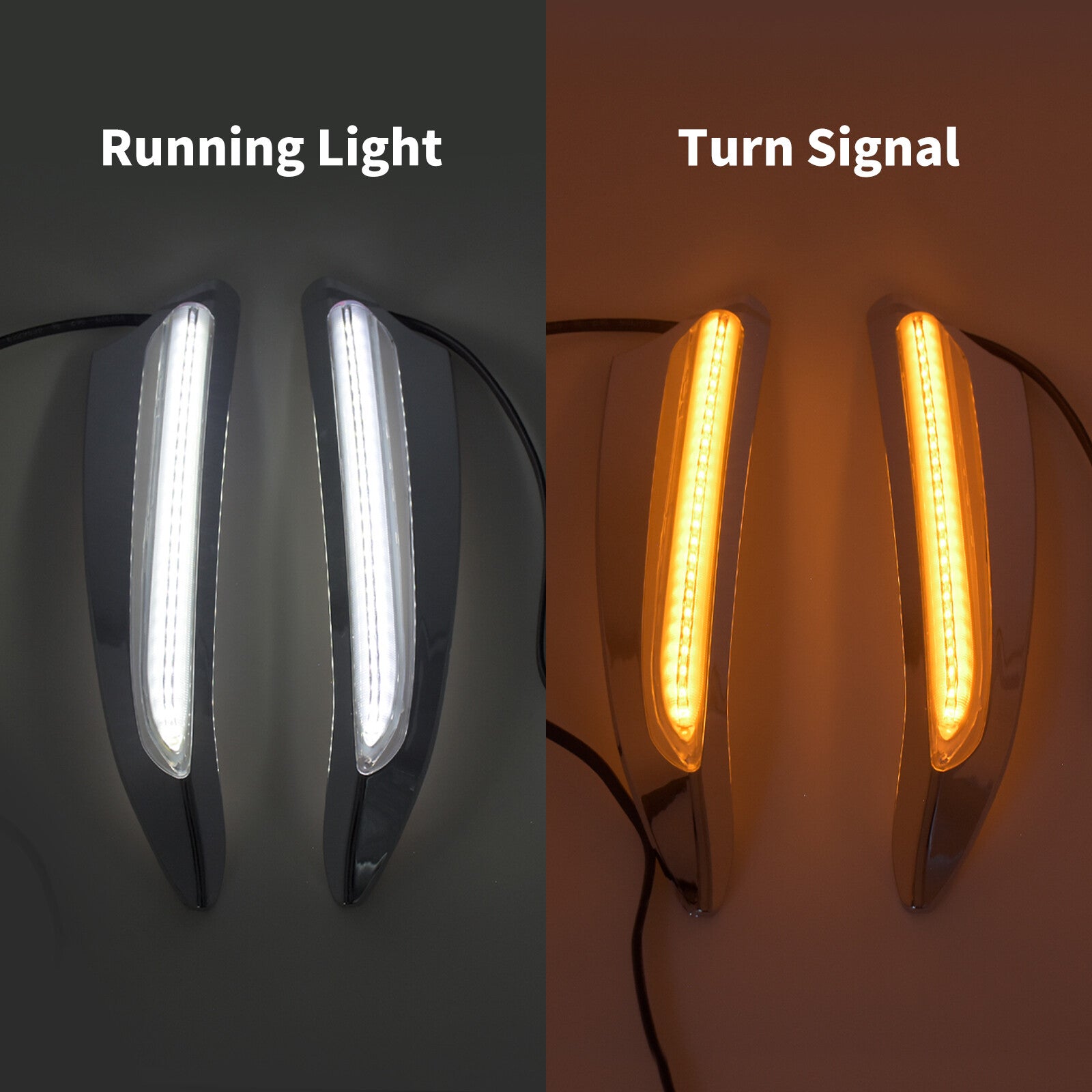 Chrome Front Vent Trim Light Running Turn Signal Fit for Honda Goldwing 2018-21 Q