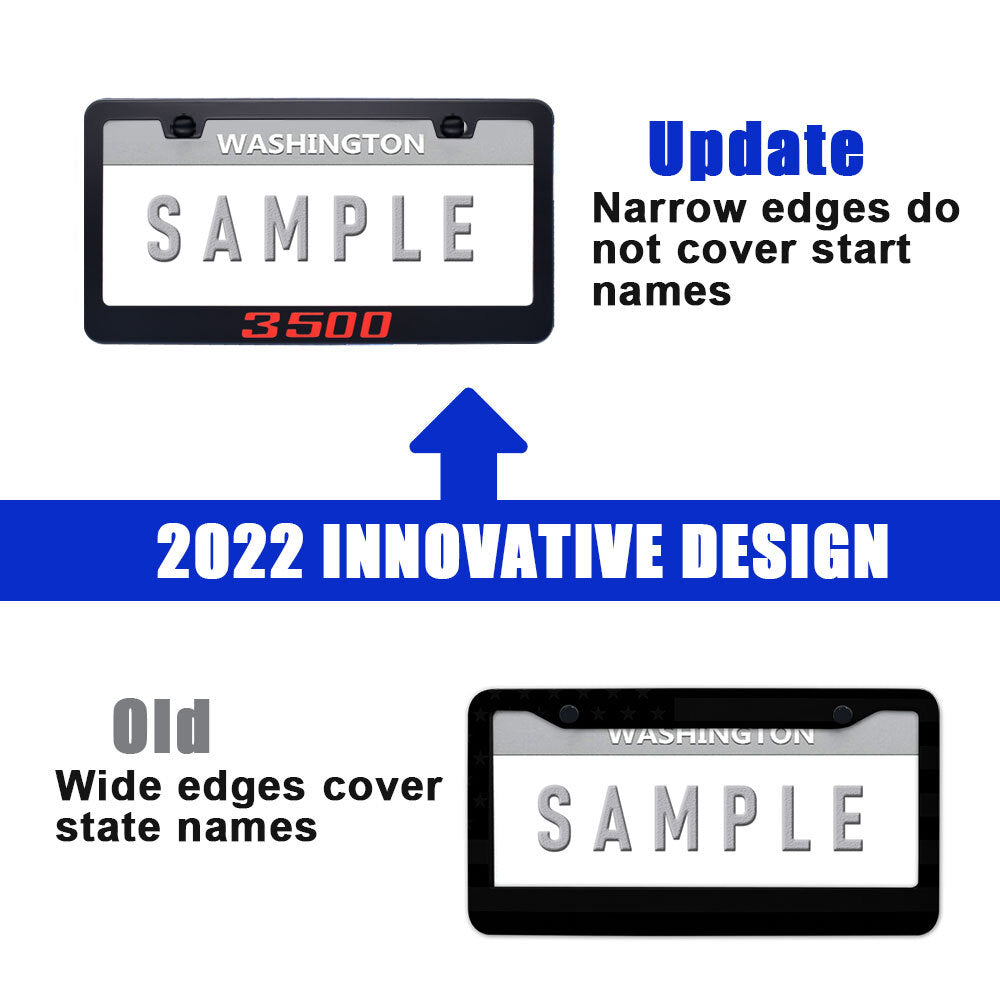 Metallic black license plate label frame cover for Silverado 3500 HD cab accessories - n
