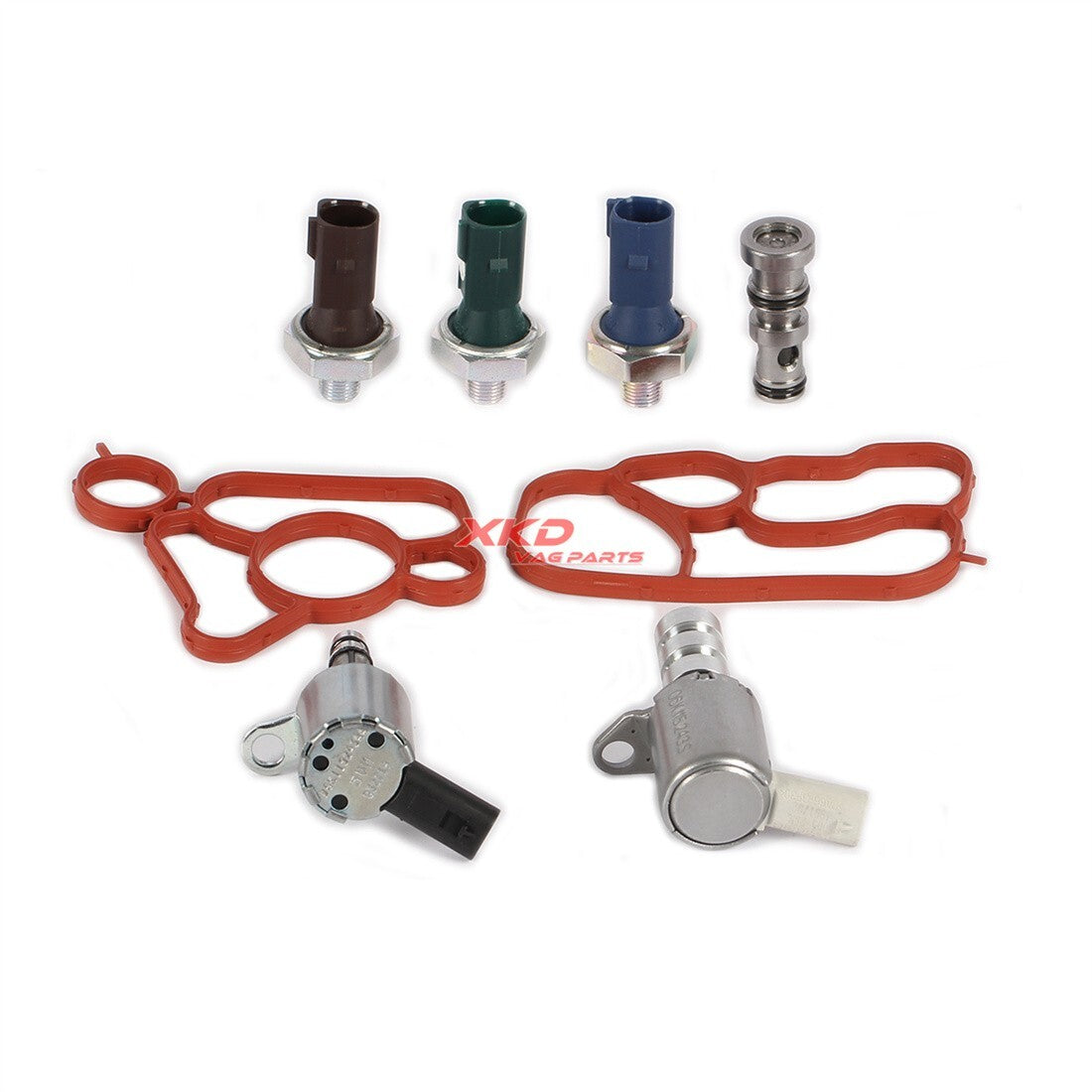 2.0T Radiator Cooling Valve, Seals, and Sensor Kit for VW for Tiguan , for Audi for A4 , for A6 , Q3 Q