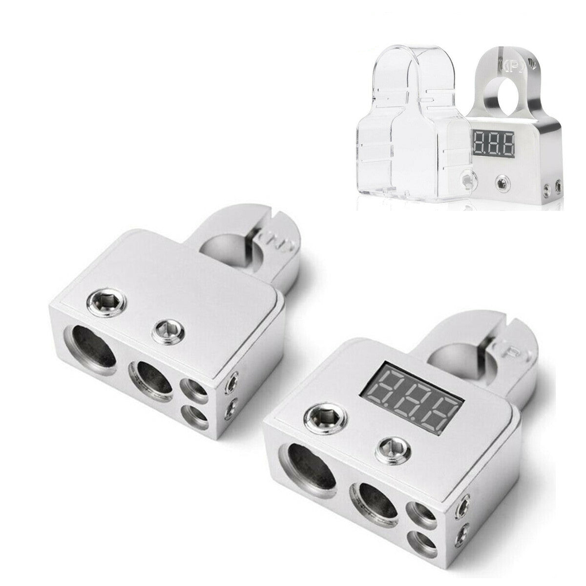 2pcs Positive/Negative Battery Terminal Pair 0 4 8 Awg Gauge w/Protector Cover