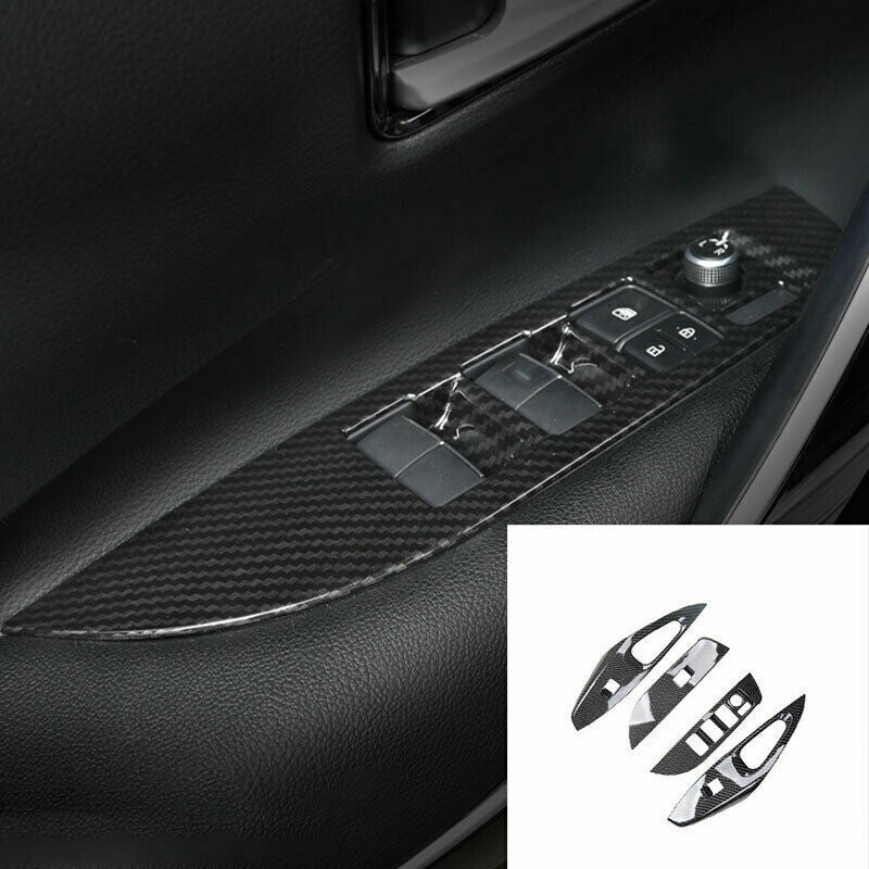 For C-HR 2016-2021 Carbon Fiber New Front Bumper Foglight Lamp Cover Trim v