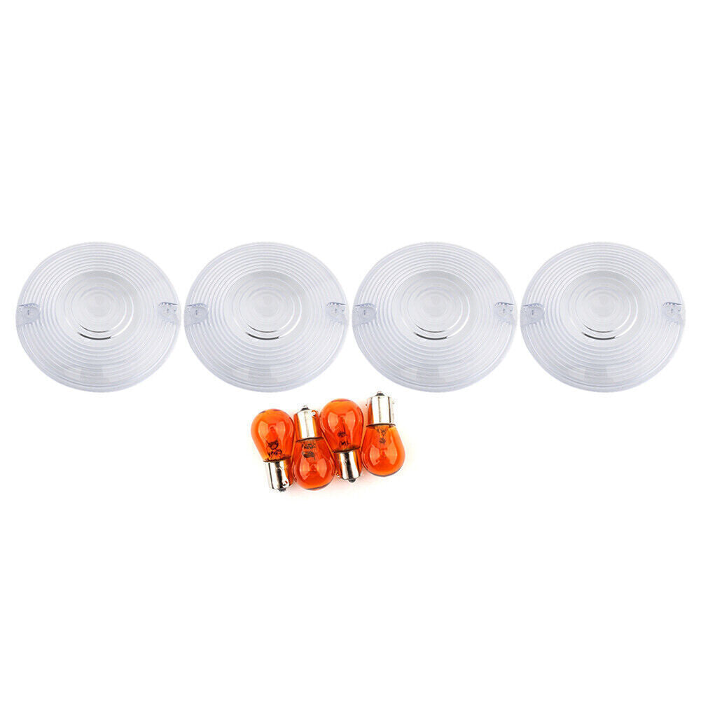 Front Rear Turn Signal Clear Lens Cover for Harley Davidson Glide Light Blinker Q