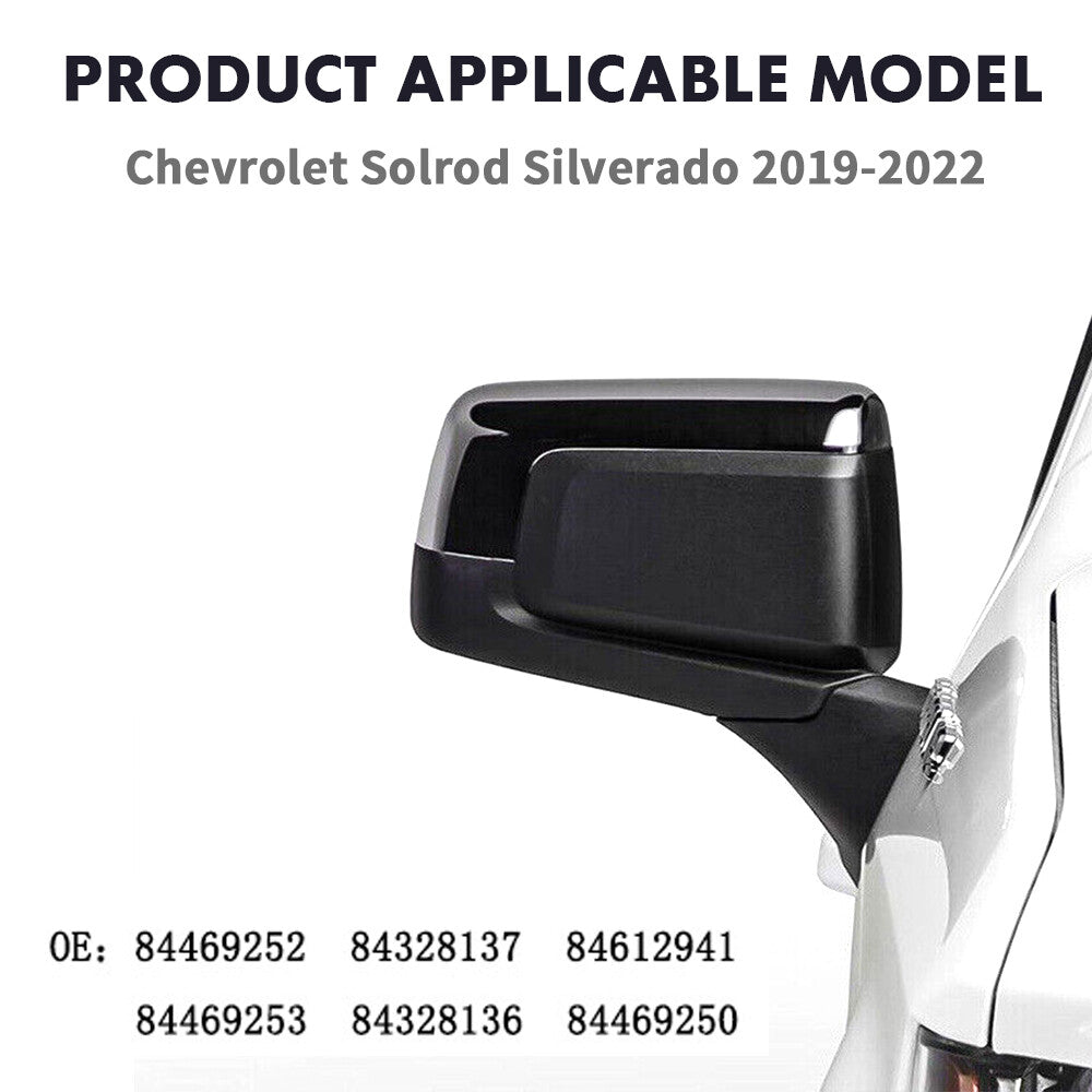 Suitable for 19-23 Silverado/ for GMC for Sierra upper mirror protector, glossy black, JD- n