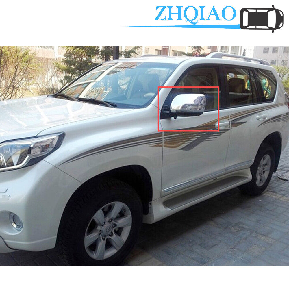 2pcs ABS Chrome Side Door Mirror Cover Trim Fits for Toyota Prado FJ150 2010 - 2022