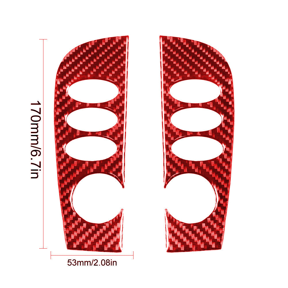 2Pcs Red Rear Door Handle Frame Trim Cover Carbon Fiber for Jaguar XF 2009-2011 v