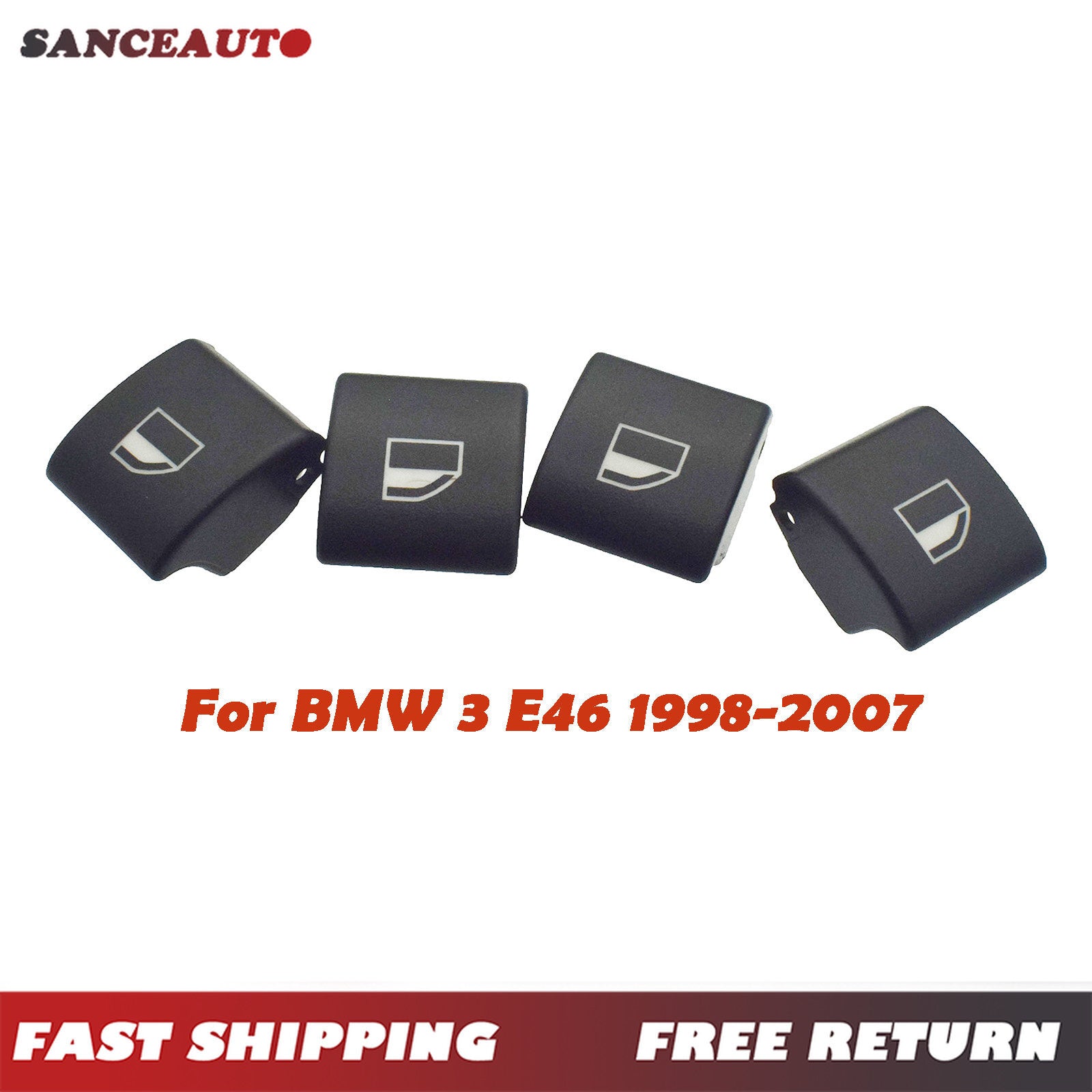 4-piece pack suitable for 3 E46 1998-05 window switch button cover front cover L/R 61318381514- n