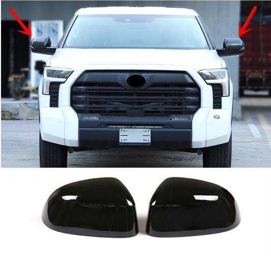 for Toyota Tundra 22-24 2X Bright Black Door Side Mirrors Rearview Trim Cover
