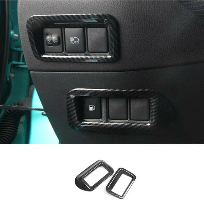 Carbon Fiber Headlight Adjustment Switch Cover Trim for Toyota C-HR CHR 2016-22