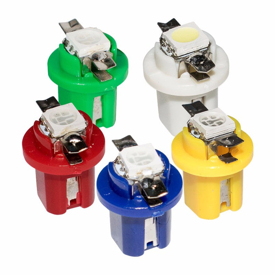 50Pcs T5 5050 1SMD LED Indicator Gauge Dashboard Dash Side Lights Bulbs 5 Colors Q