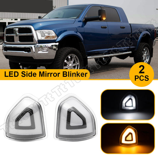 LED traction mirror turn signal light suitable for Dodge for Ram 1500 2500 3500 transparent lens in the United States- v