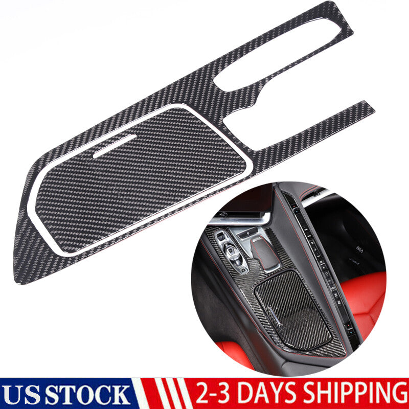 Carbon fiber center gear shift cover sticker for Corvette C8 2020-23 n
