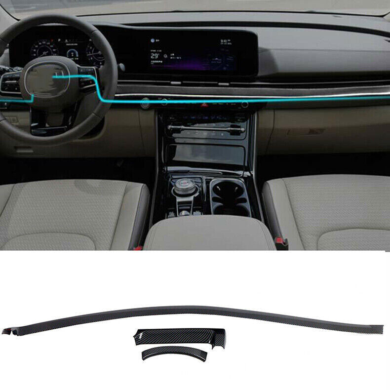for Kia Carnival 22-23 Carbon Fiber Center Console Dashboard Trim Strip Cover 3x