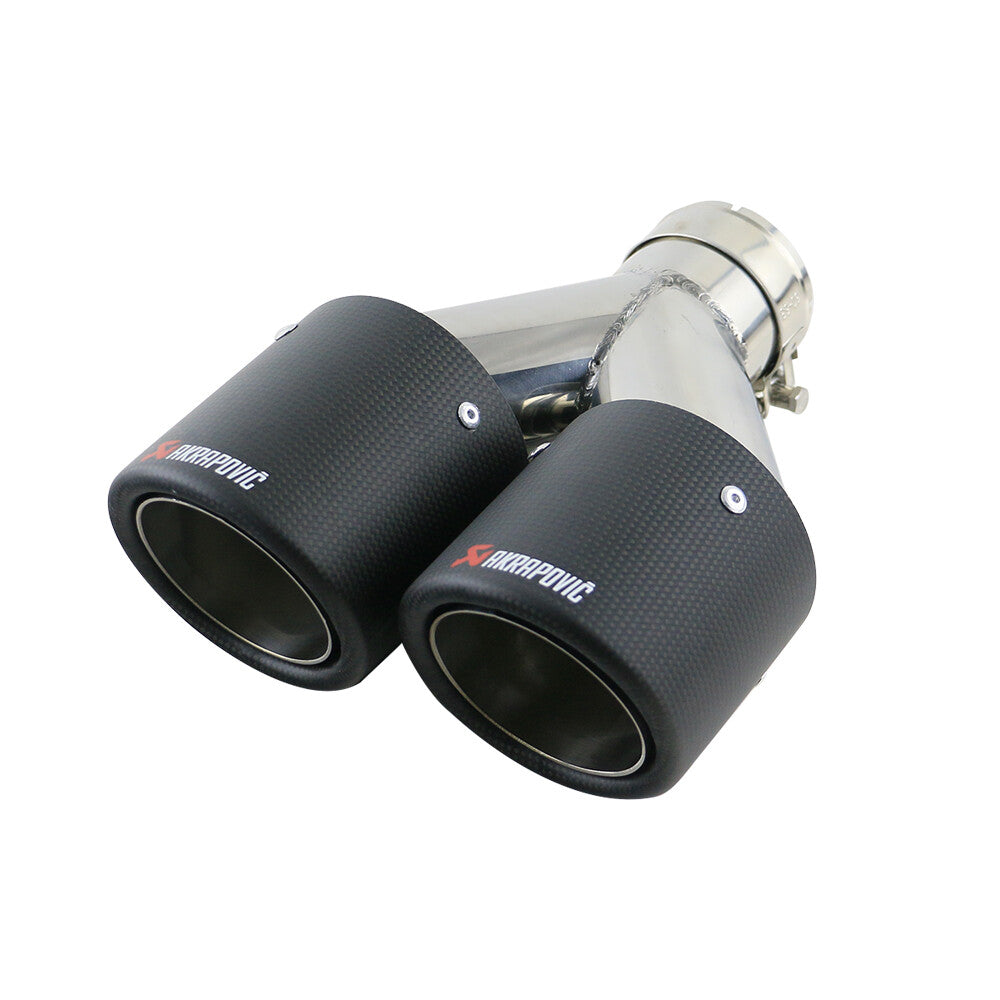 2PC For AK Carbon Fiber Exhaust Tip Dual Pipe ID:2.5 63mm OD:4 102mm Universal
