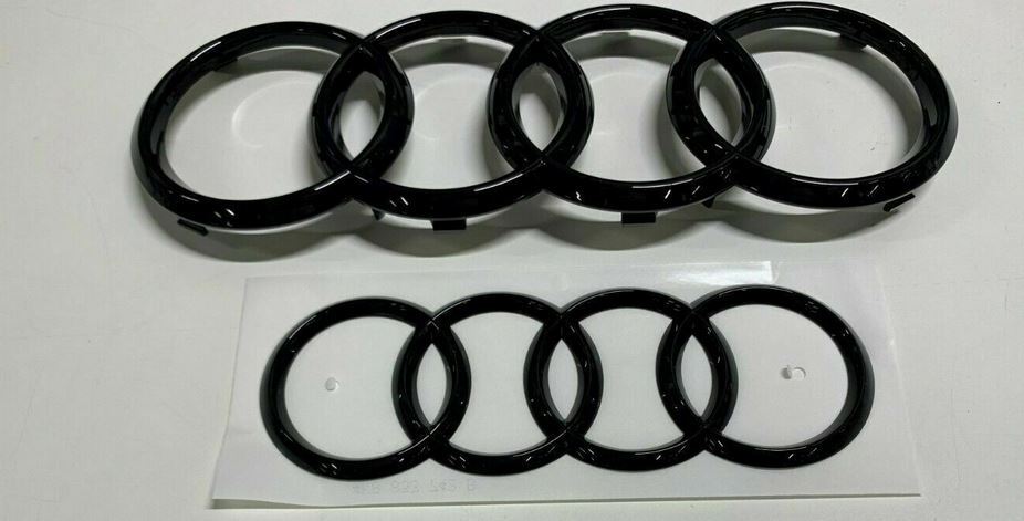 Suitable for Audi S4 range hood rear badge ring front boot badge sticker glossy black 12-19