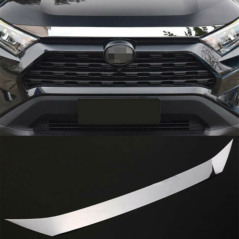 For 2019-2023 RAV4 Stainless FRONT ENGINE HOOD CENTER GRILLE STRIP TRIM B n