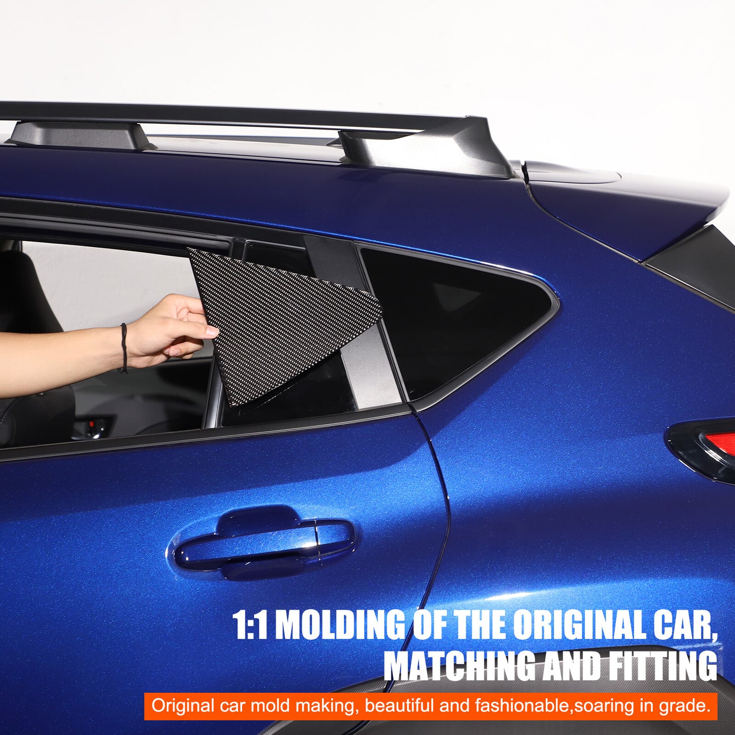 Carbon fiber rear window triangular glass panel decorative sticker for Subaru Crosstrek 2023+- n