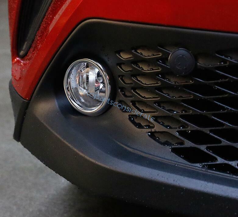 for Toyota CHR C-HR 2018-2022 Chrome Front Bumper Fog Light Molding Ring Trim 2X