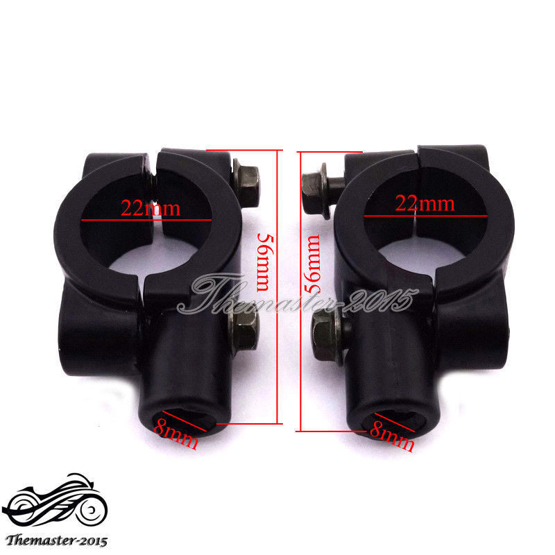 8mm Mirror Mount Clamp Holder Brackets For ATV Qaud Pit Dirt Bike Motorcycle Q