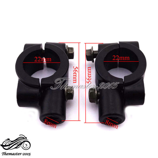 8mm Mirror Mount Clamp Holder Brackets For ATV Qaud Pit Dirt Bike Motorcycle Q