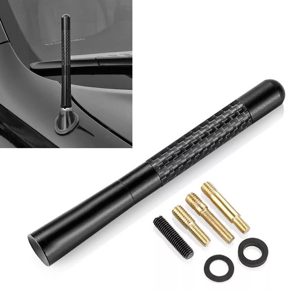 1pc New 4.7 Inch Universal Car Antenna Mast Short Carbon fiber style