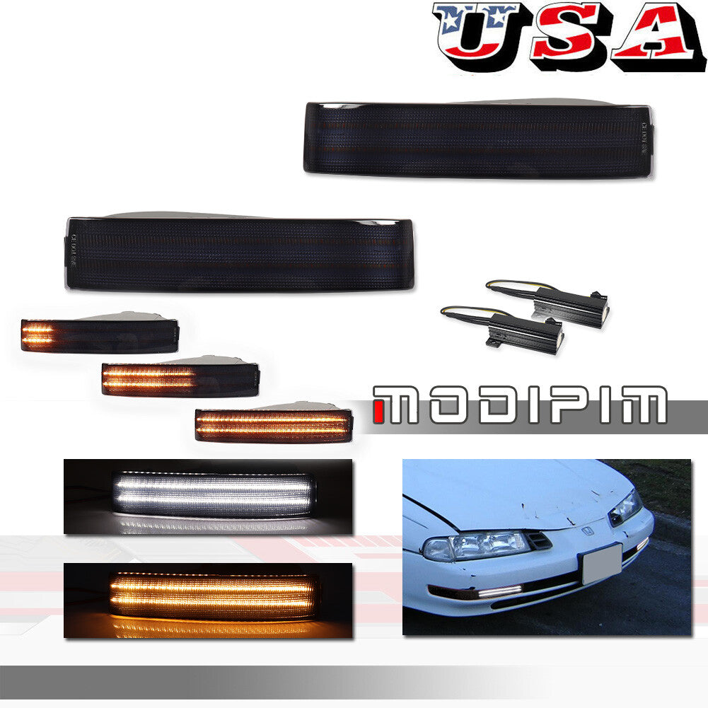 2-piece smoke switch LED signal light left+right set suitable for Honda Prelude 1992-1996- v