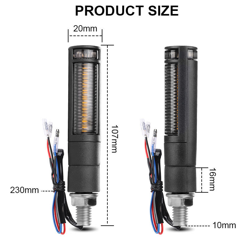 4X Black Motorcycle LED Flowing Turn Signal Blinker Brake Light Running DRL Lamp