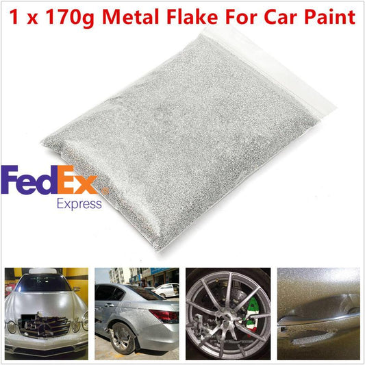 Silver Glittering Paint Powder Metal Flake Additive For Car Painting Decor 170g Q