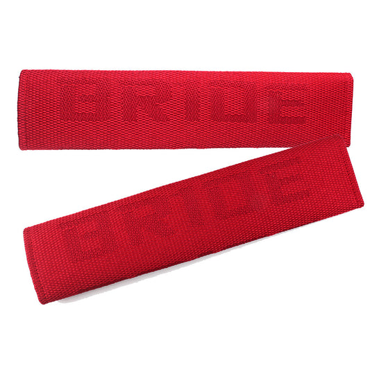 BRIDE Red for Seat Belt Cover Shoulder Pads Fabric Racing for Seat Material 2PCS