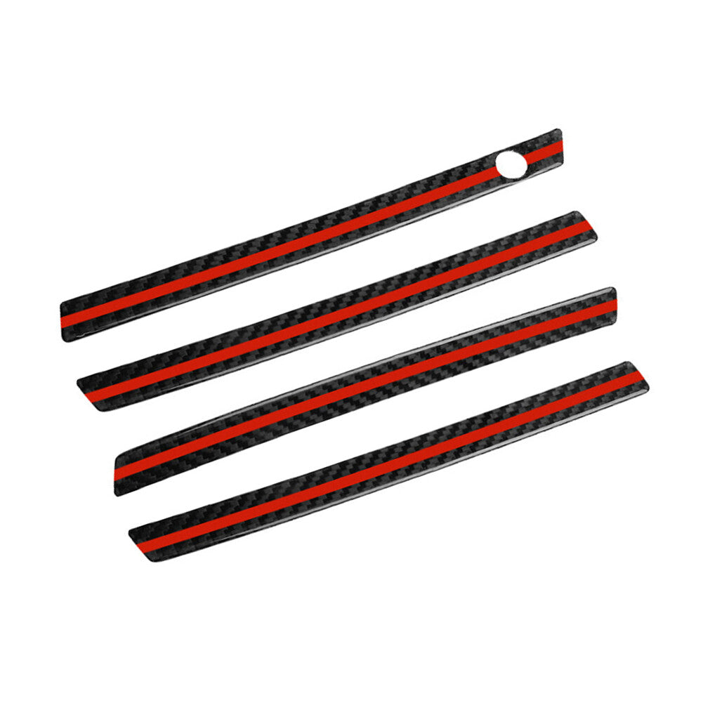 4Pcs Red Carbon Fiber Exterior Door Handle Cover Trim for Audi for A4 L for A5 2017-2022
