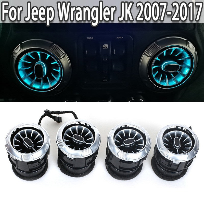 4pc Front Air Vent Inlet Ambient Lamp for Jeep for Wrangler JK 2007-2017