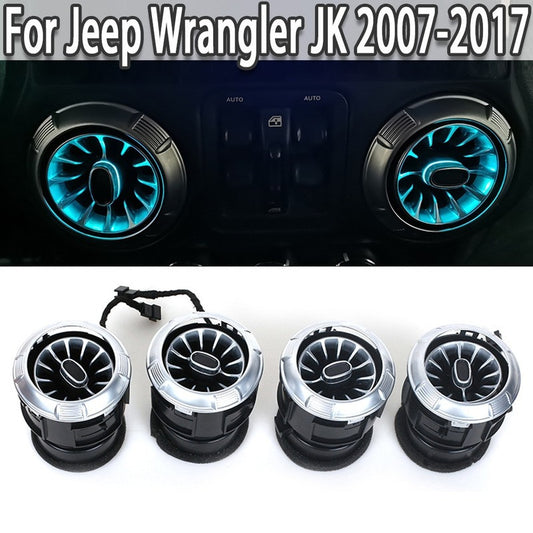 4pc Front Air Vent Inlet Ambient Lamp for Jeep for Wrangler JK 2007-2017
