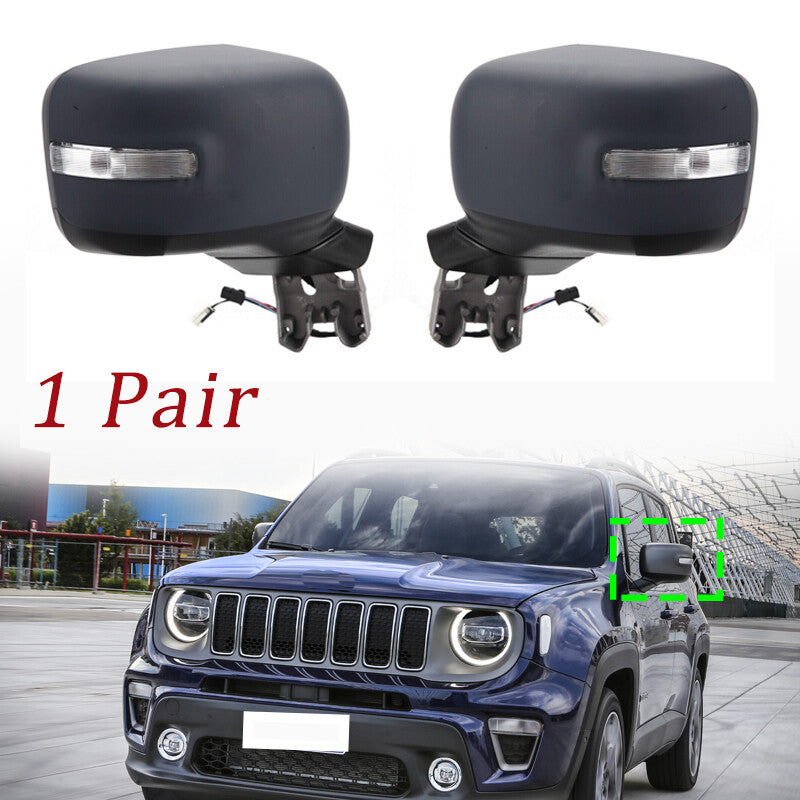 Pair for Jeep Renegade 2015-2018 Power Mirror LeftRight No Heated Signal Lamp