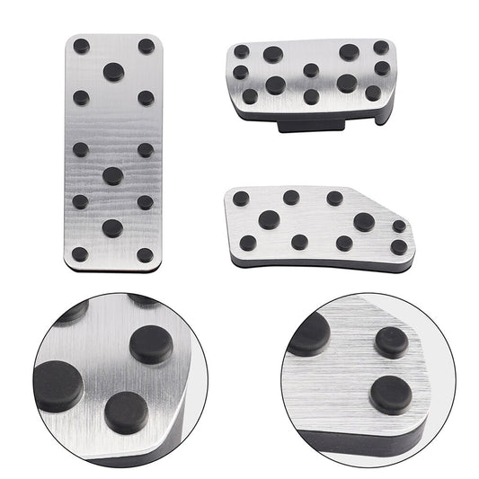 JERBOR 3x Silver Aluminum Clutch, Accelerator, and Brake Pedals for Subaru Crosstrek 2024